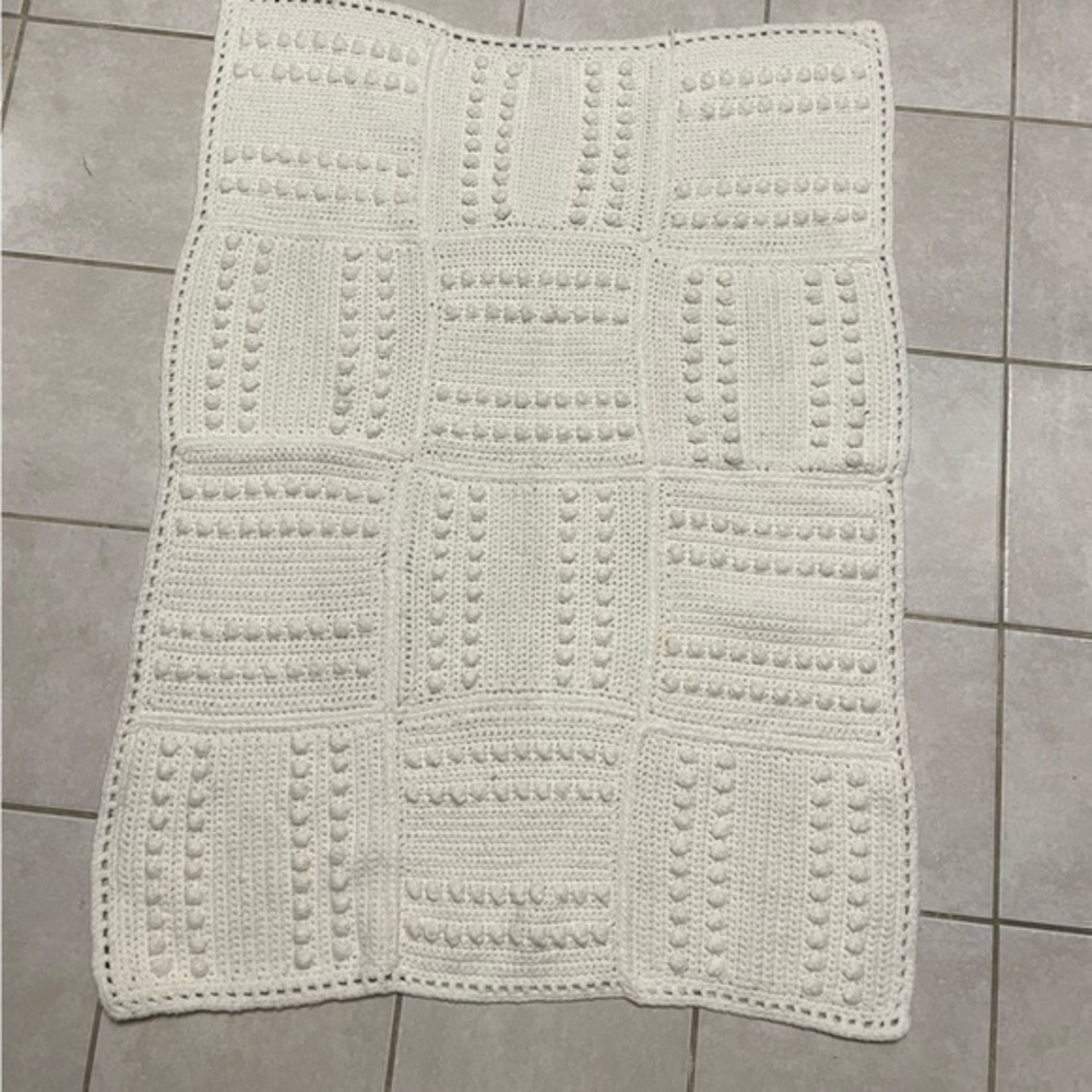 Popcorn Stitch Crocheted Blanket